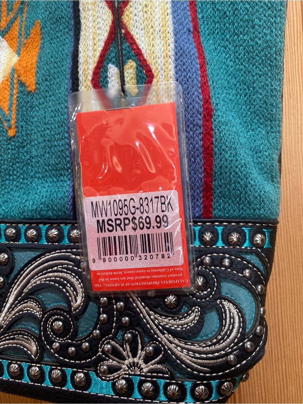 NWT Montana West Turquoise and Navy Southwestern Tote - Picture 7 of 9